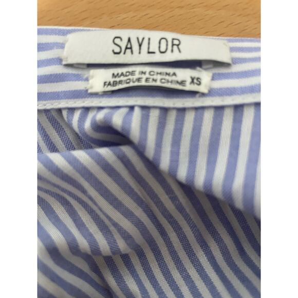 SAYLOR  Serenity Pleated Blue & White Striped Knee Length Skirt Size XS X-Small - Picture 7 of 7